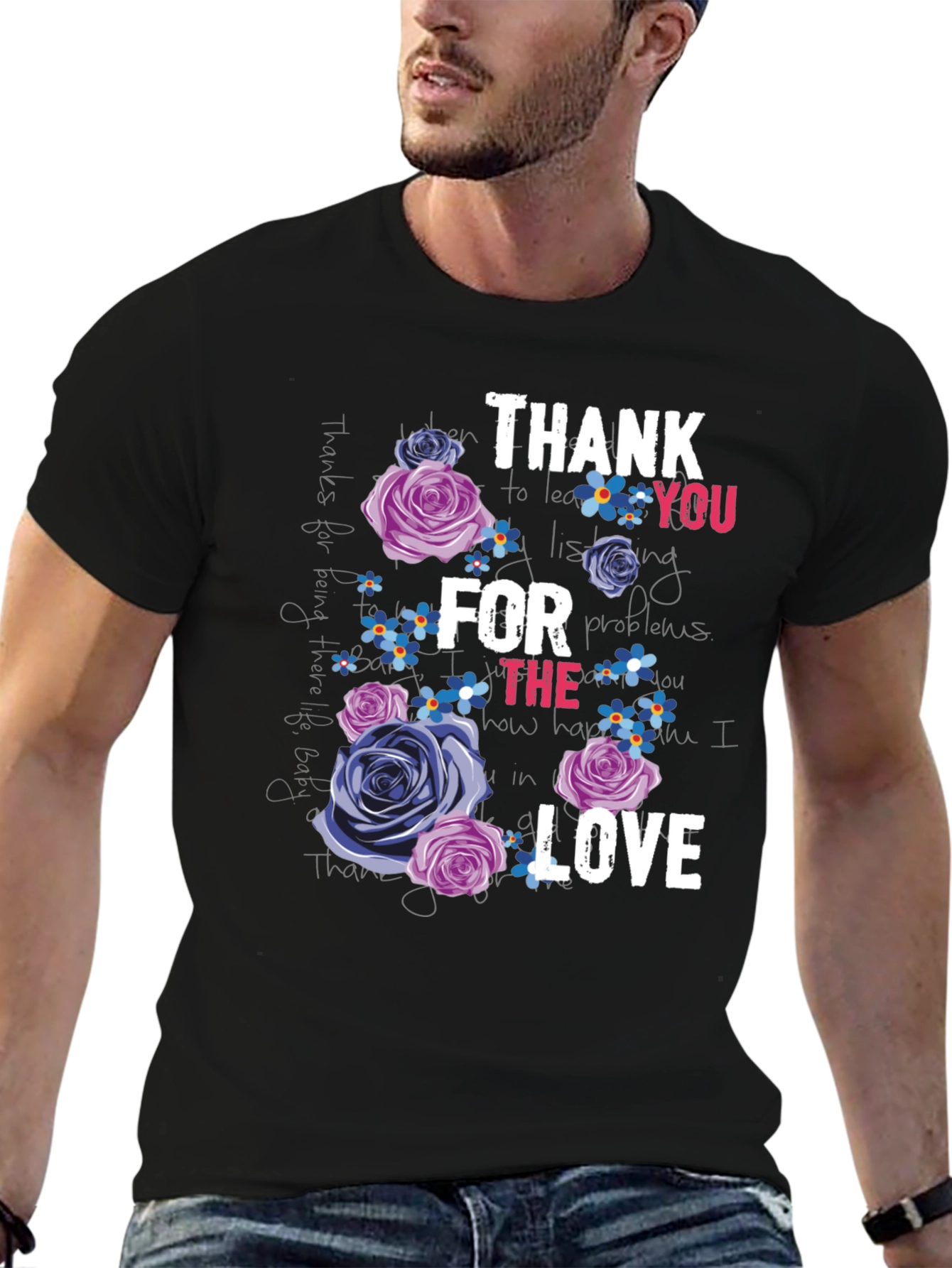 Floral Thank You Graphic T-Shirt
