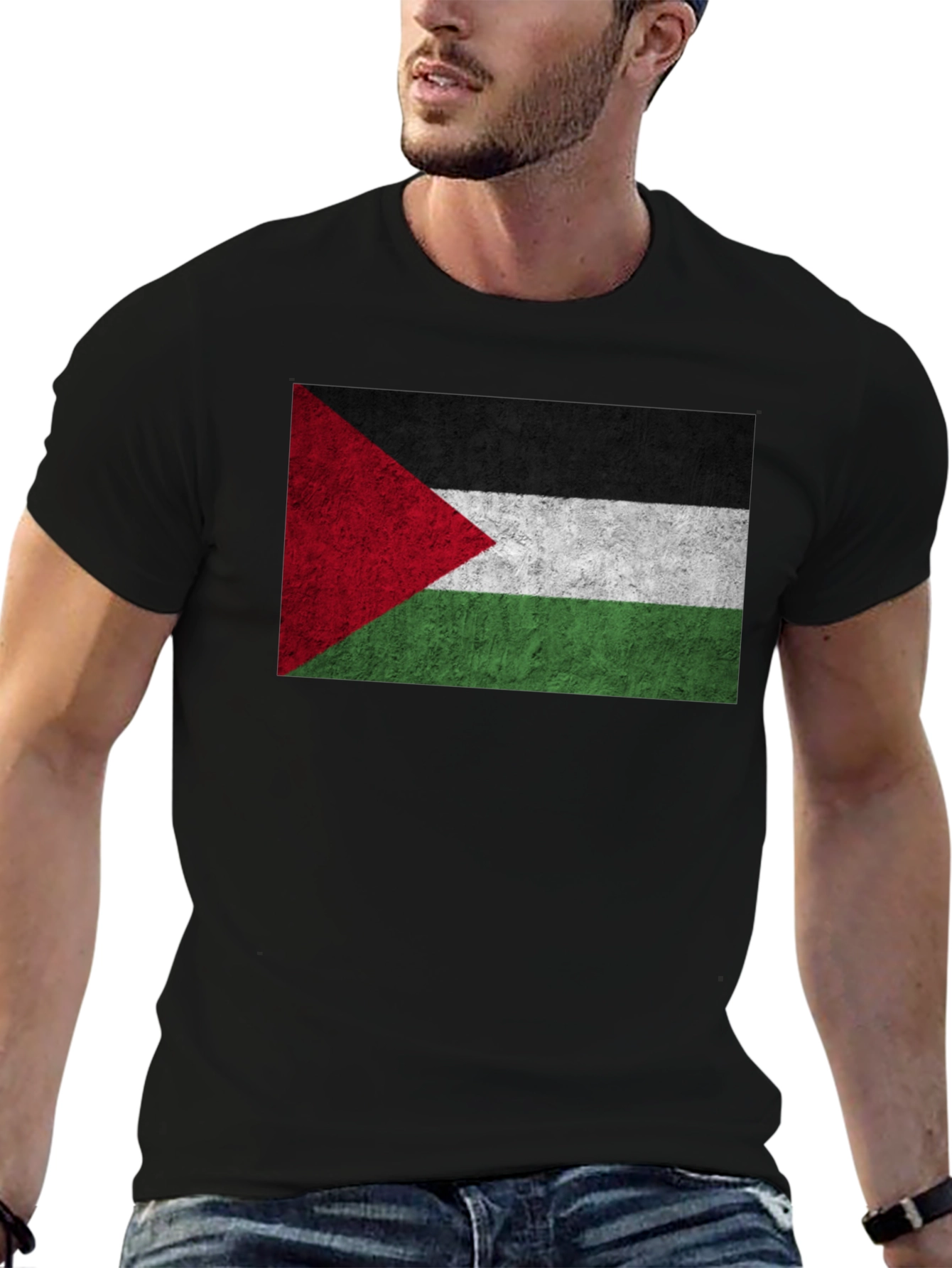 Palestinian Flag Graphic T-Shirt - Black