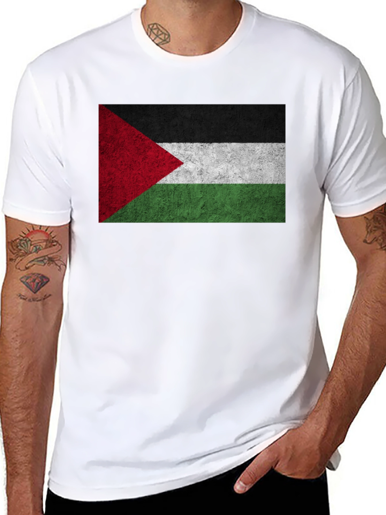 Palestinian Flag Graphic T-Shirt - Black