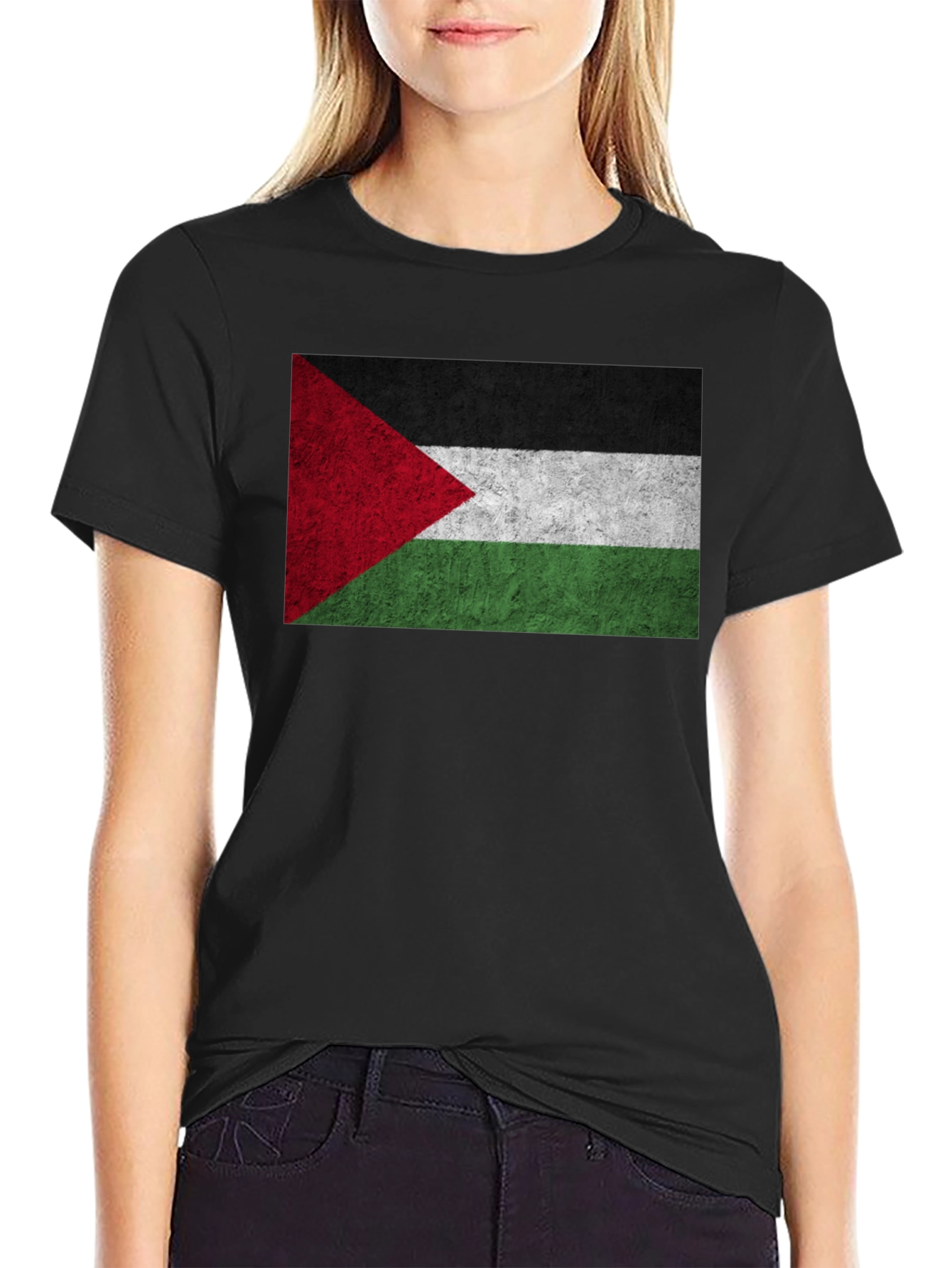 Palestinian Flag Graphic T-Shirt - Black