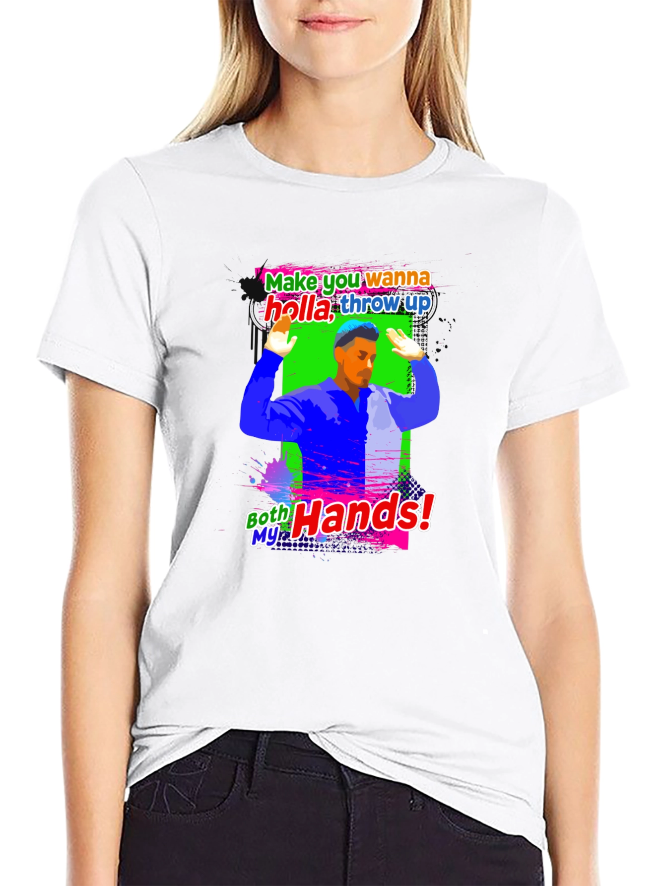 Holla Throw Up Graphic T-Shirt