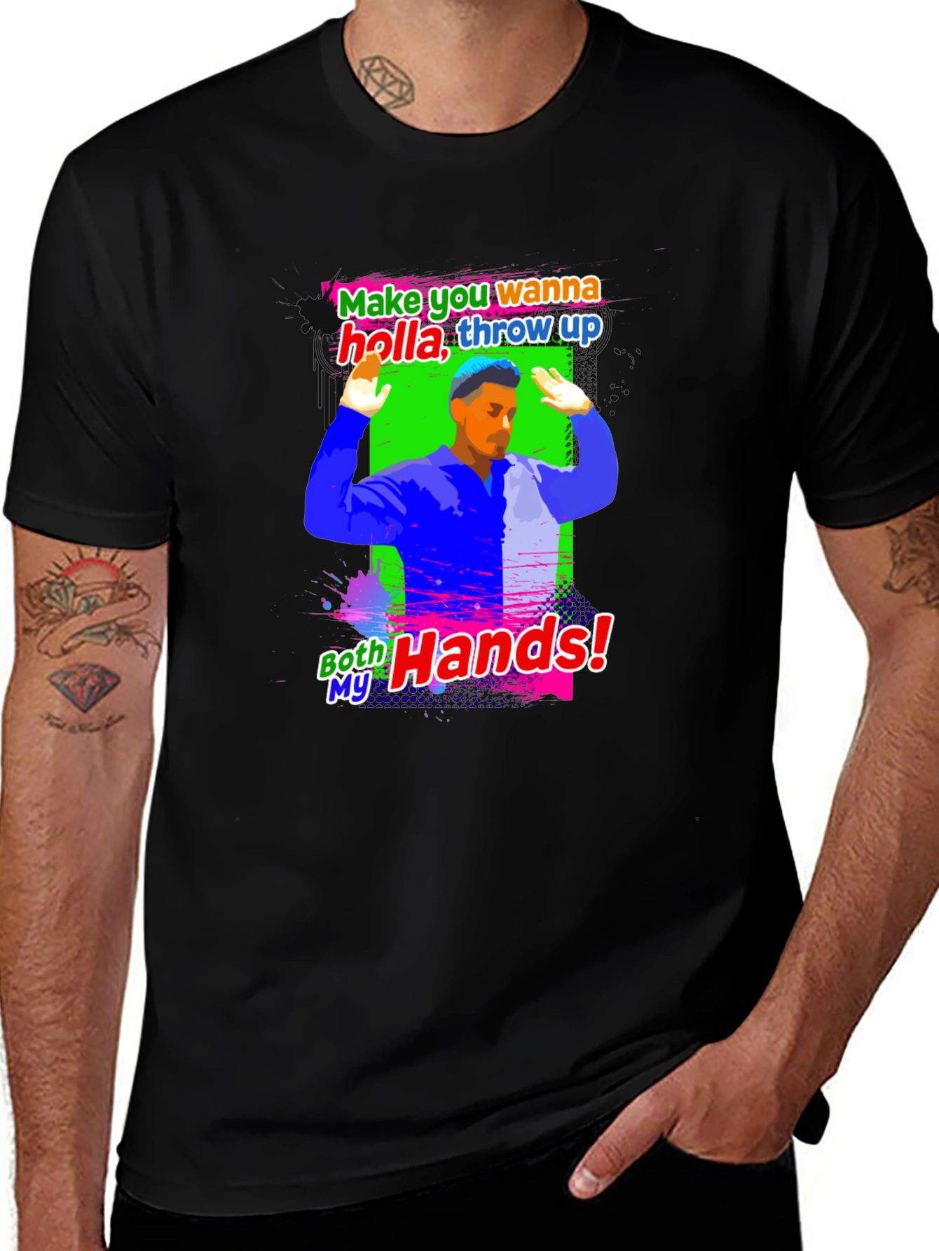 Holla Throw Up Graphic T-Shirt