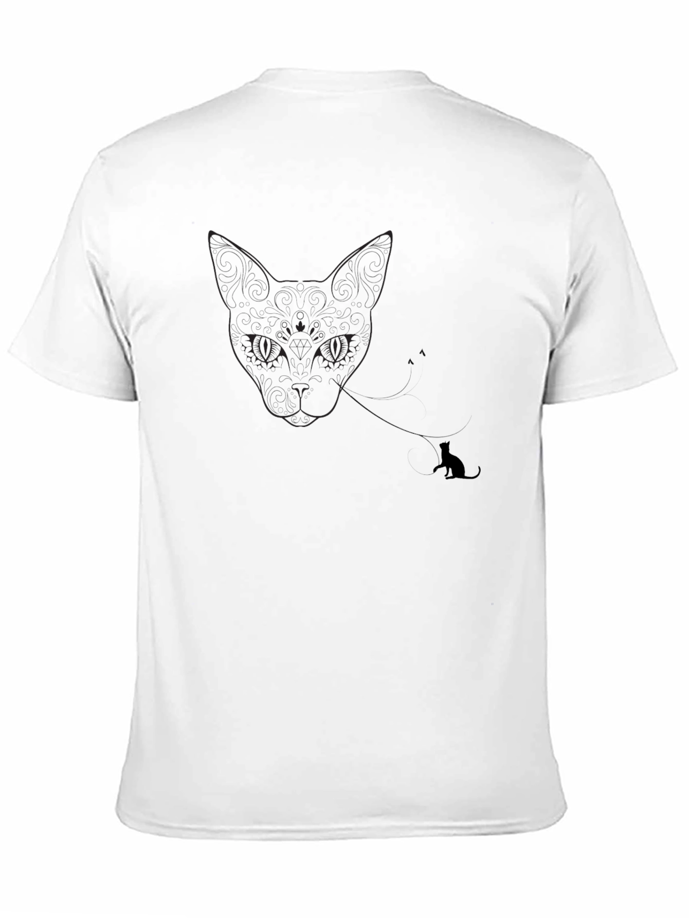 Black Cat Outline T-Shirt