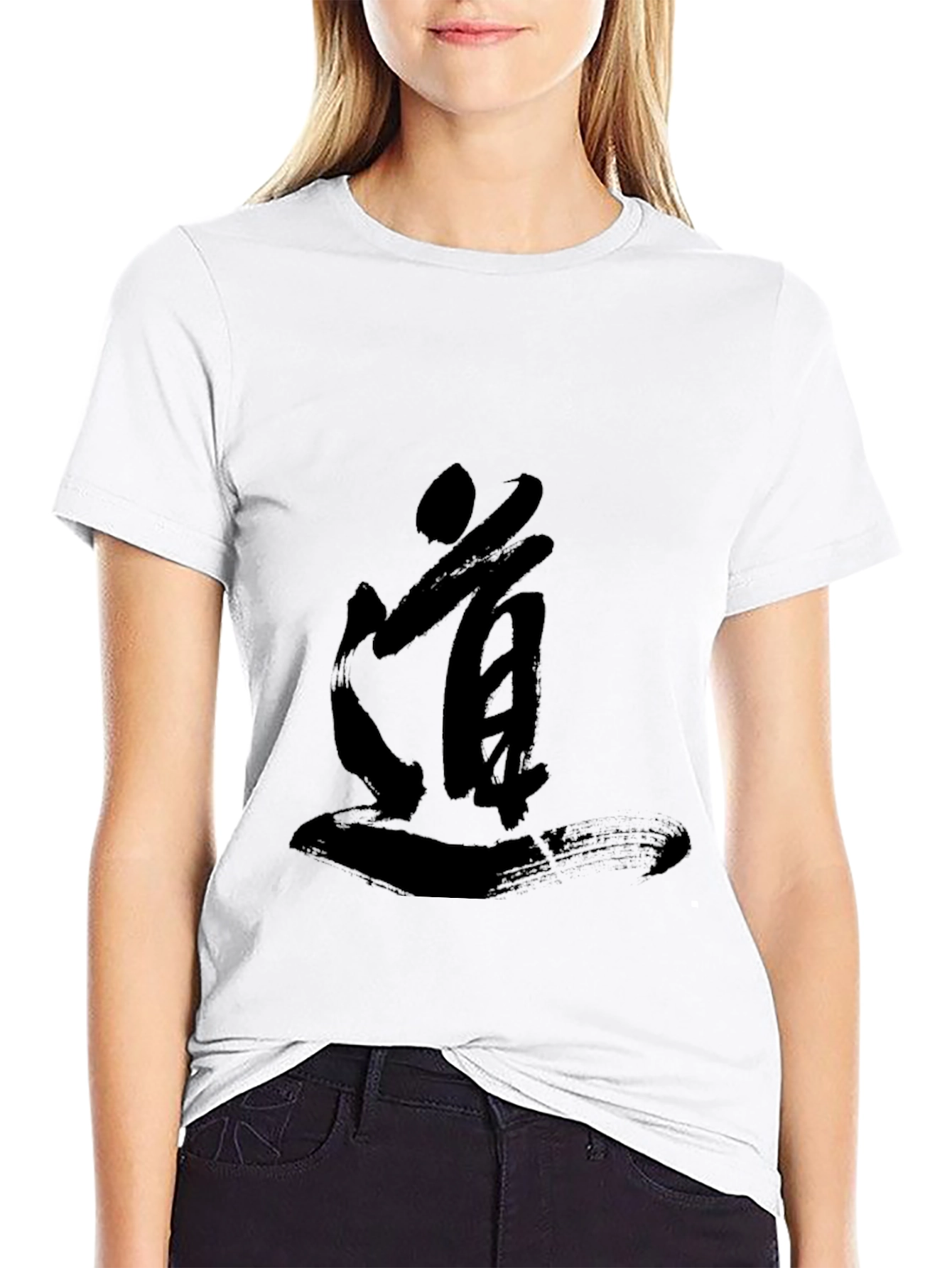 Mens Black T-shirt with Japanese Calligraphy
