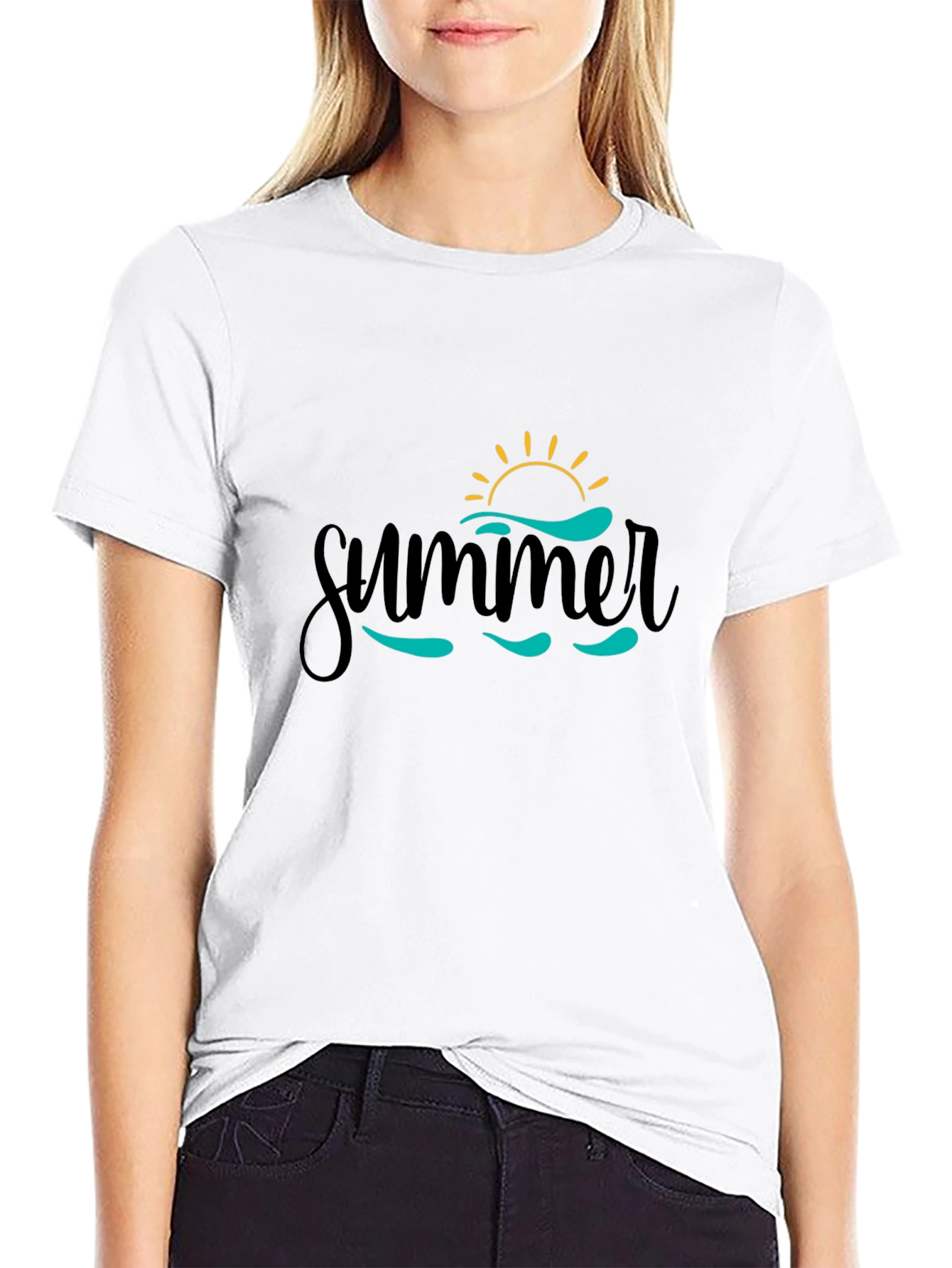 Summer Vibes Black Graphic Tee