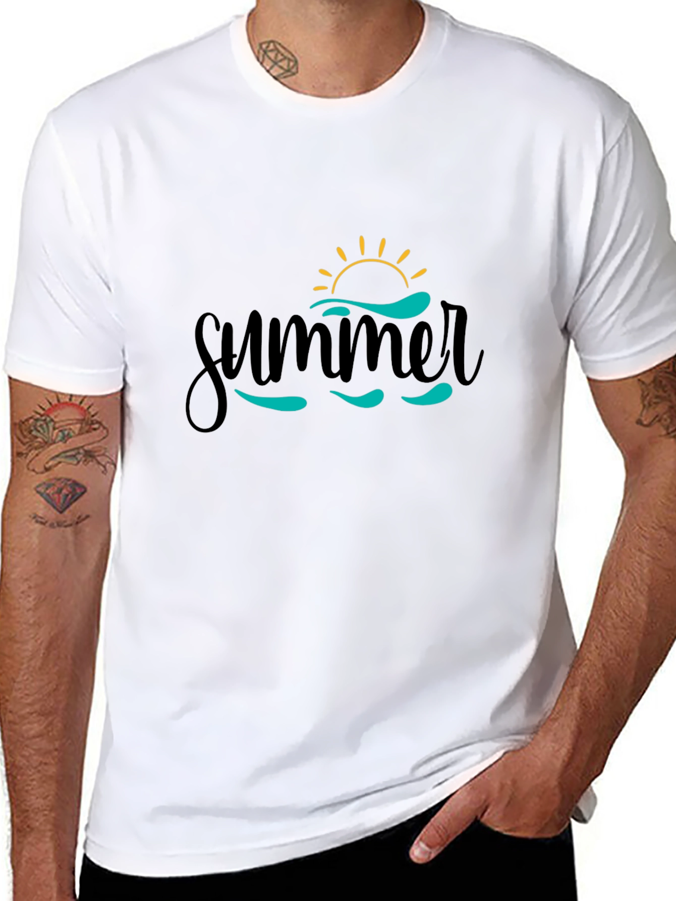 Summer Vibes Black Graphic Tee