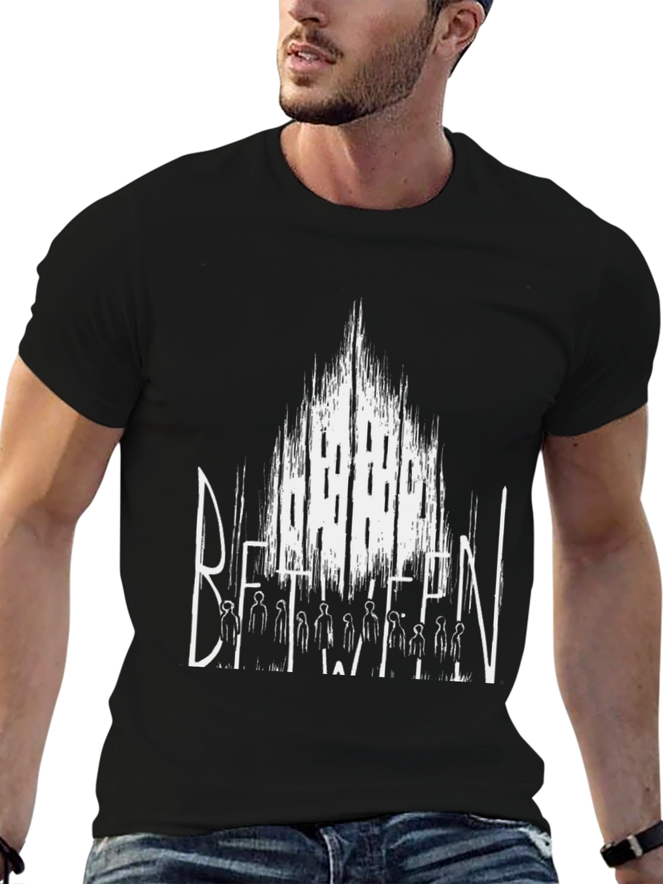 Between Mens Black Graphic Print T-Shirt