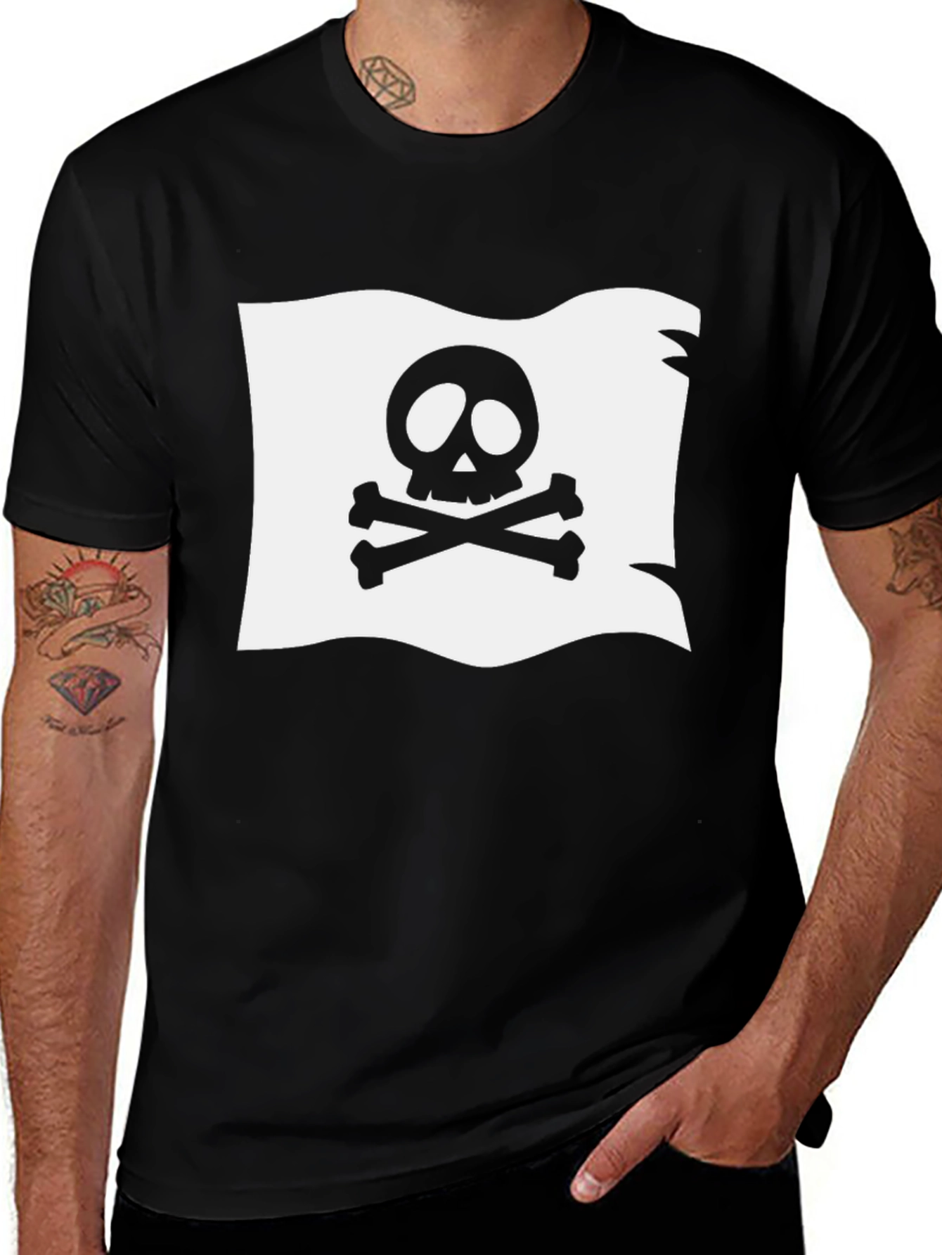 Pirate Flag Graphic T-Shirt - Skull & Crossbones