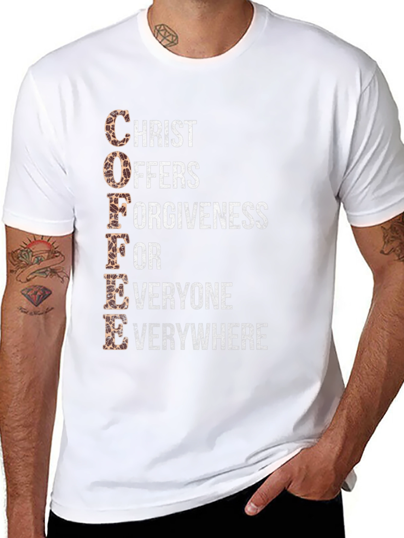 Coffee Christ Offers Forgiveness Graphic Tee