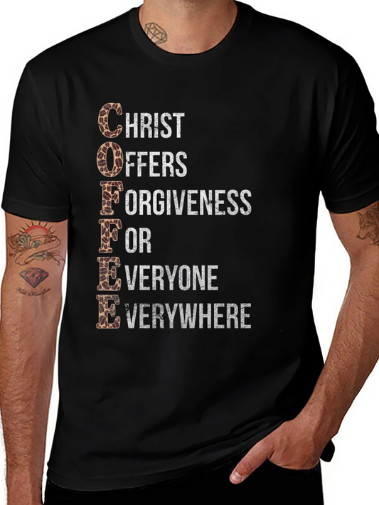 Coffee Christ Offers Forgiveness Graphic Tee