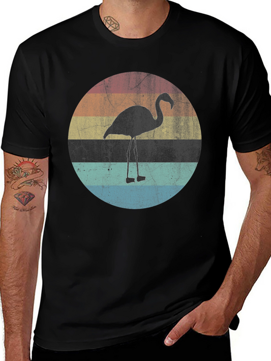 Retro Flamingo Sunset Graphic T-Shirt