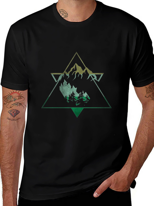 Mountain Graphic Black Tee for Nature Lovers