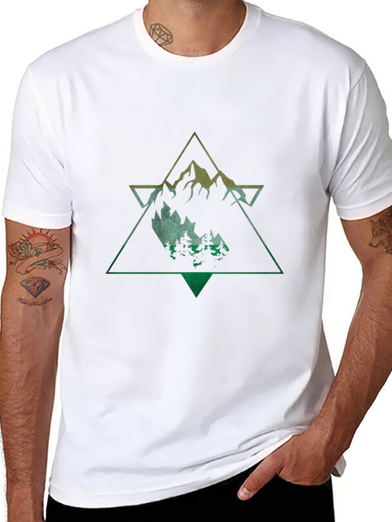 Mountain Graphic Black Tee for Nature Lovers