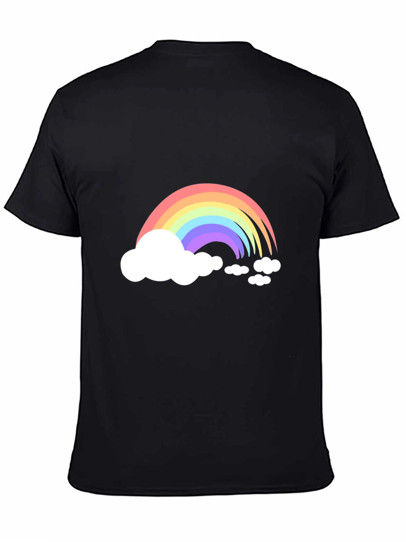 Rainbow Cloud Graphic Tee - Black Cotton Blend