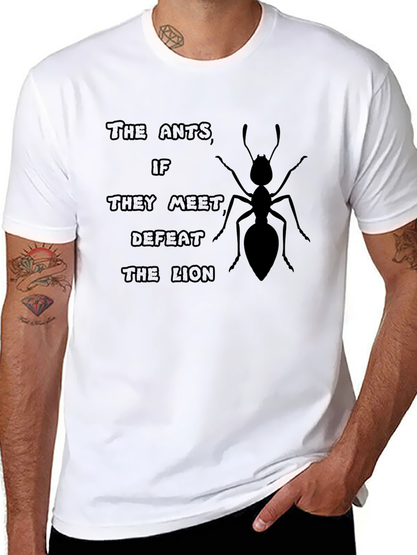Ants Defeat the Lion Graphic T-Shirt