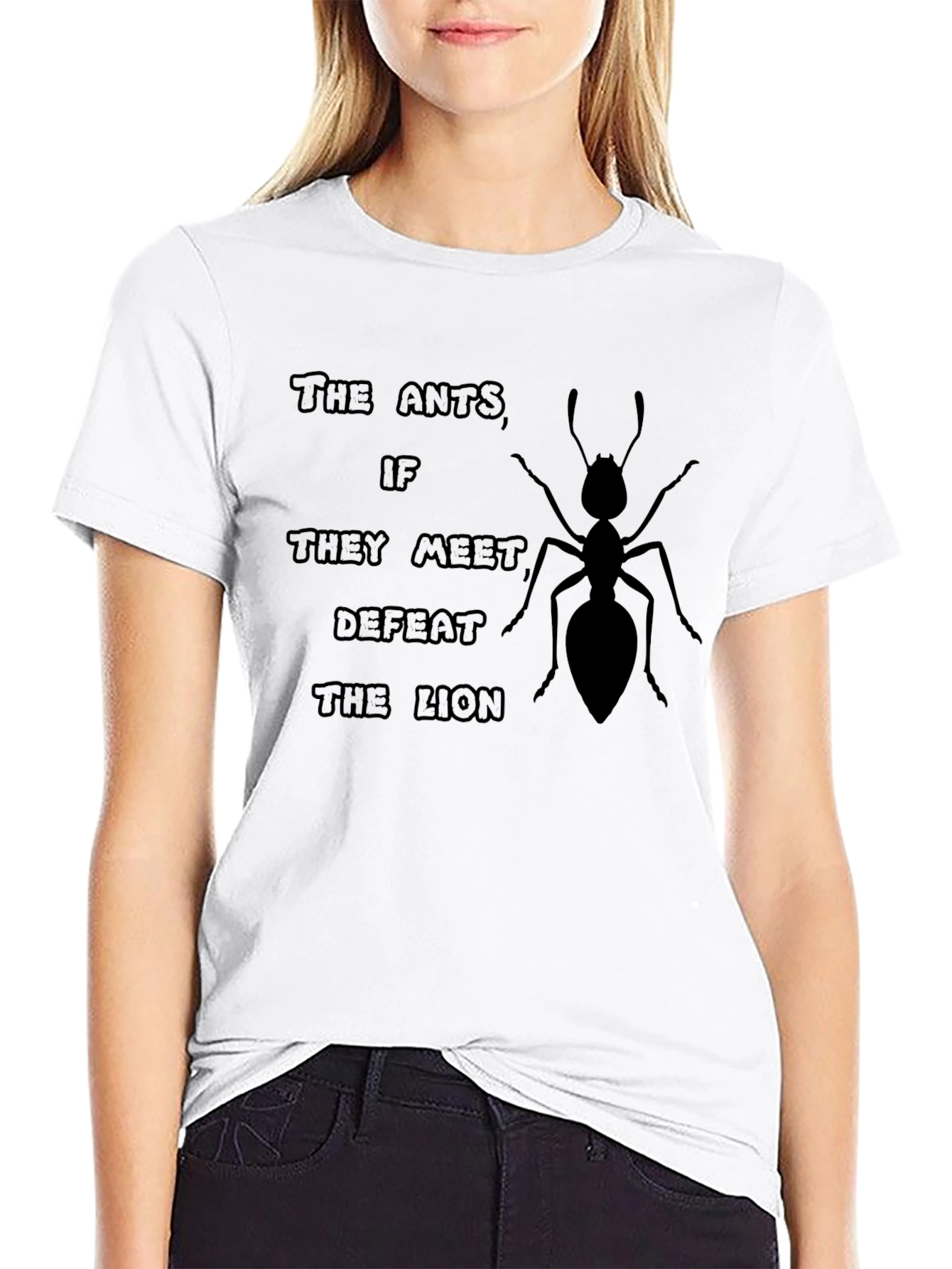 Ants Defeat the Lion Graphic T-Shirt