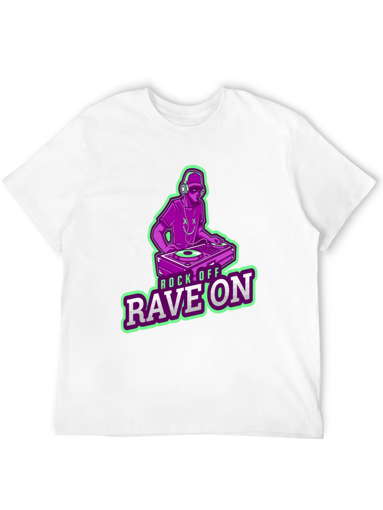 DJ Rave On Graphic Tee - Black Cotton T-Shirt