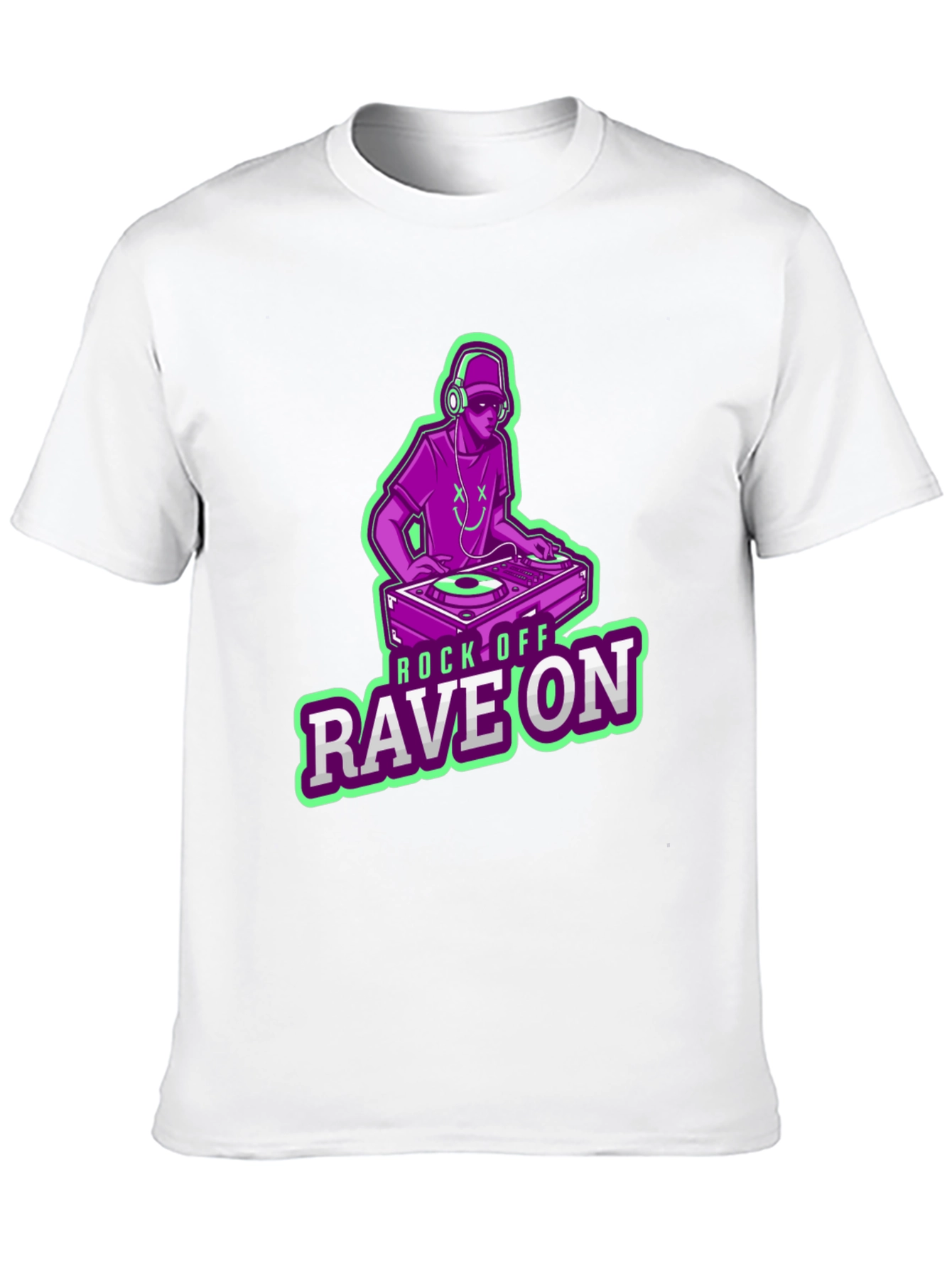 DJ Rave On Graphic Tee - Black Cotton T-Shirt