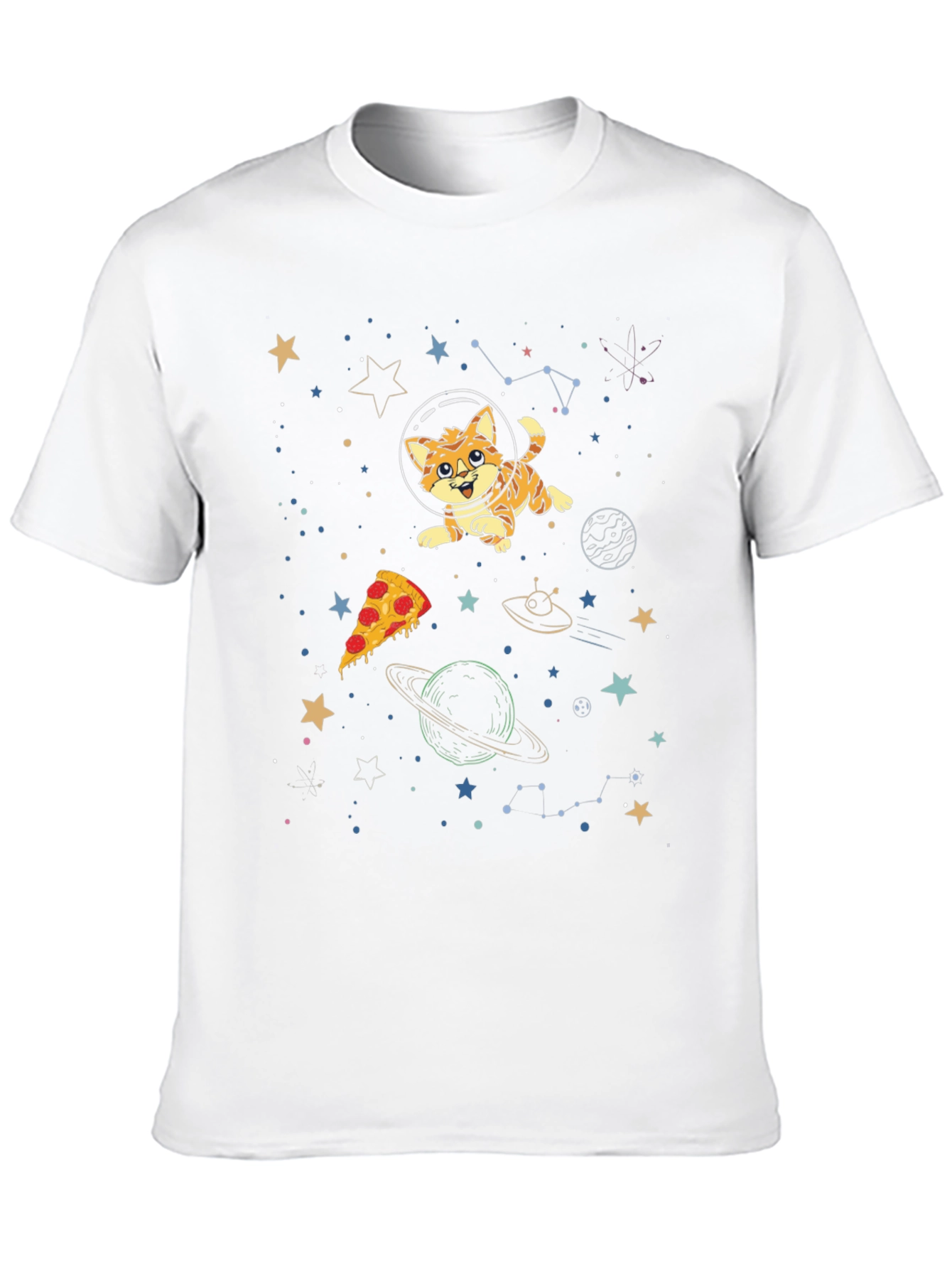Space Cat Pizza T-Shirt
