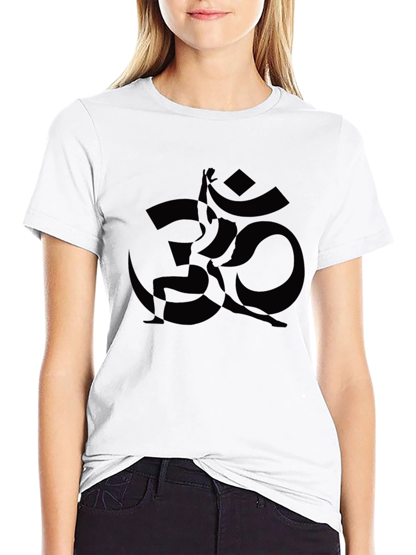 Black Yoga Om Symbol T-Shirt for Men
