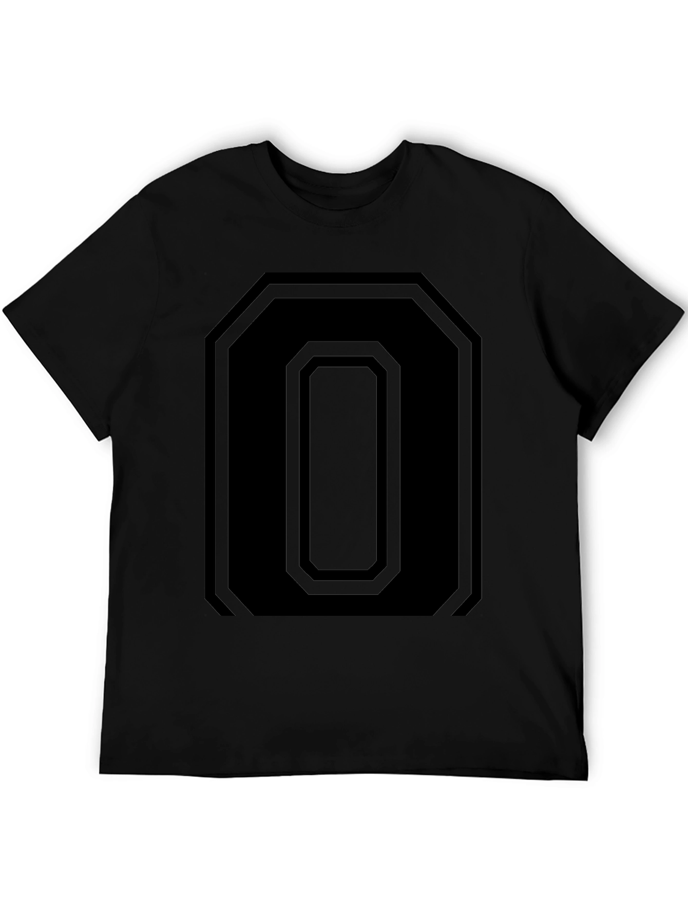 Geometric Number 0 Tee - Black Graphic T-Shirt