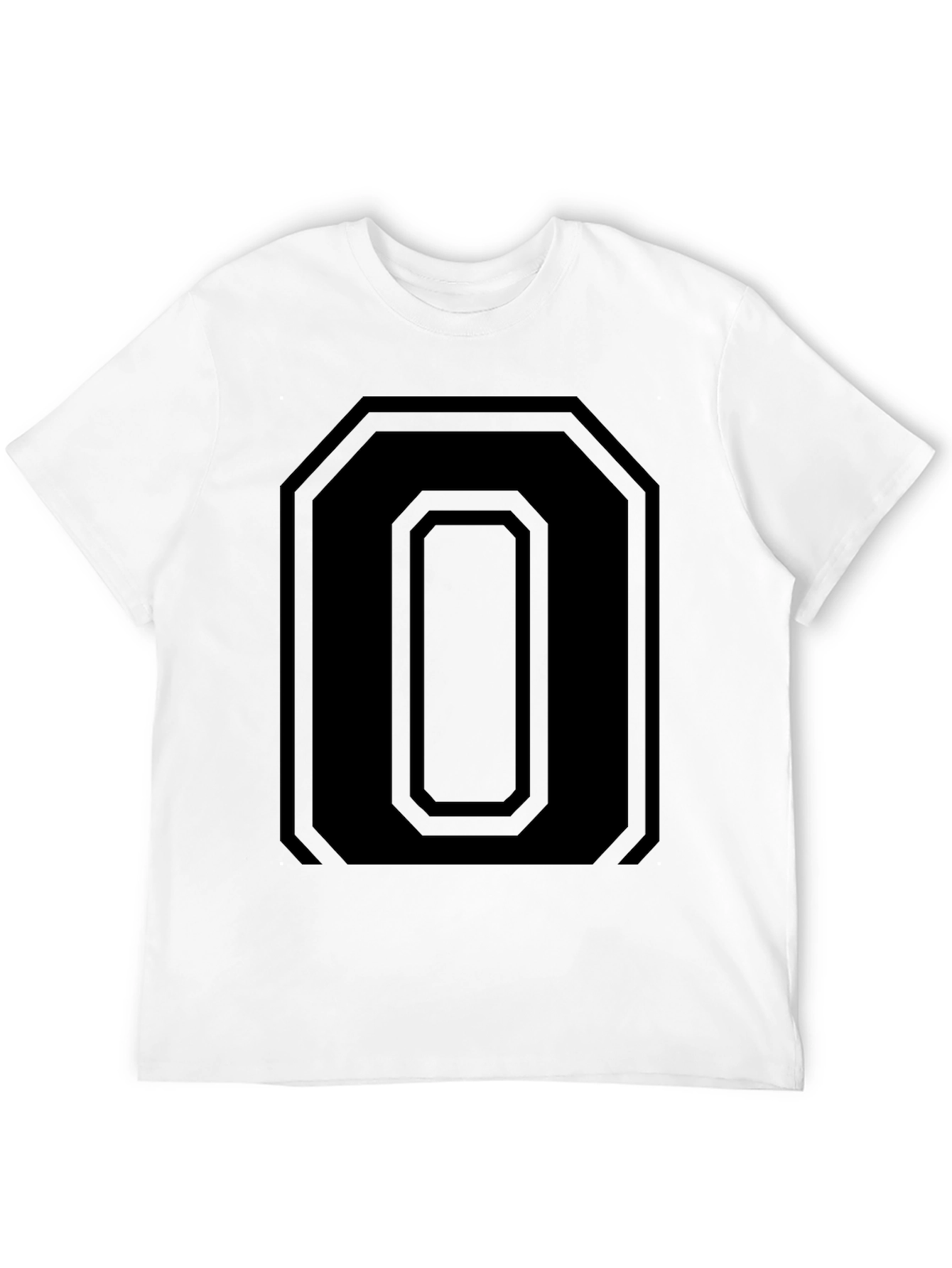 Geometric Number 0 Tee - Black Graphic T-Shirt