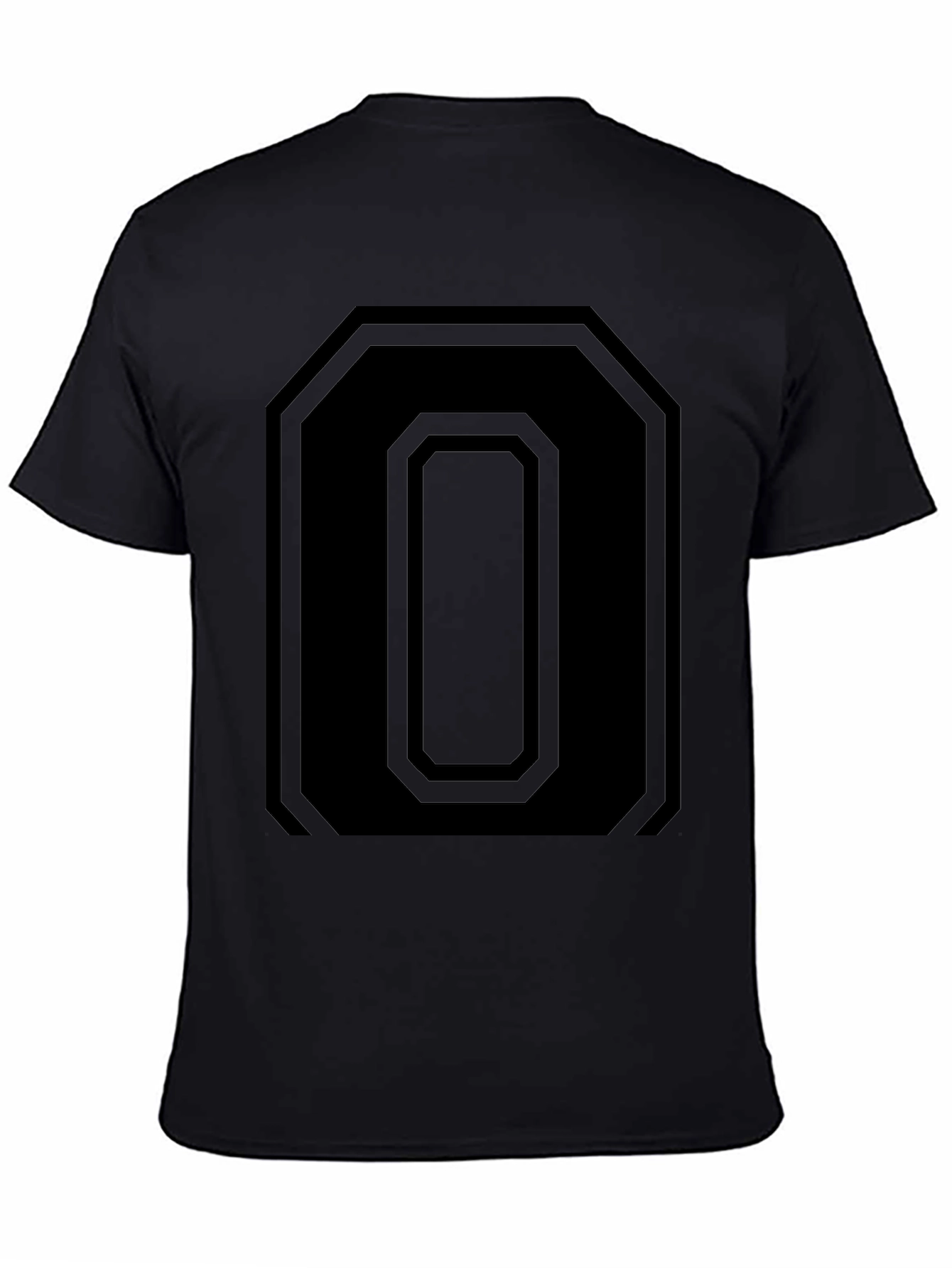 Geometric Number 0 Tee - Black Graphic T-Shirt