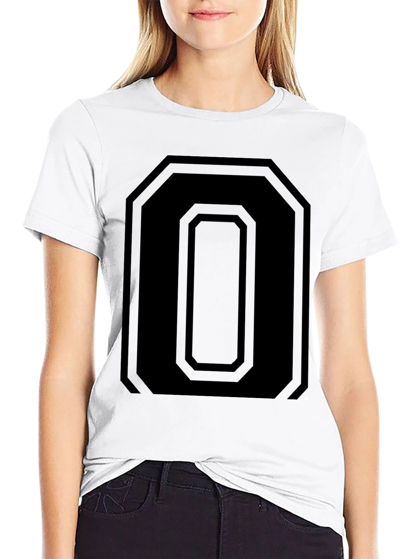 Geometric Number 0 Tee - Black Graphic T-Shirt