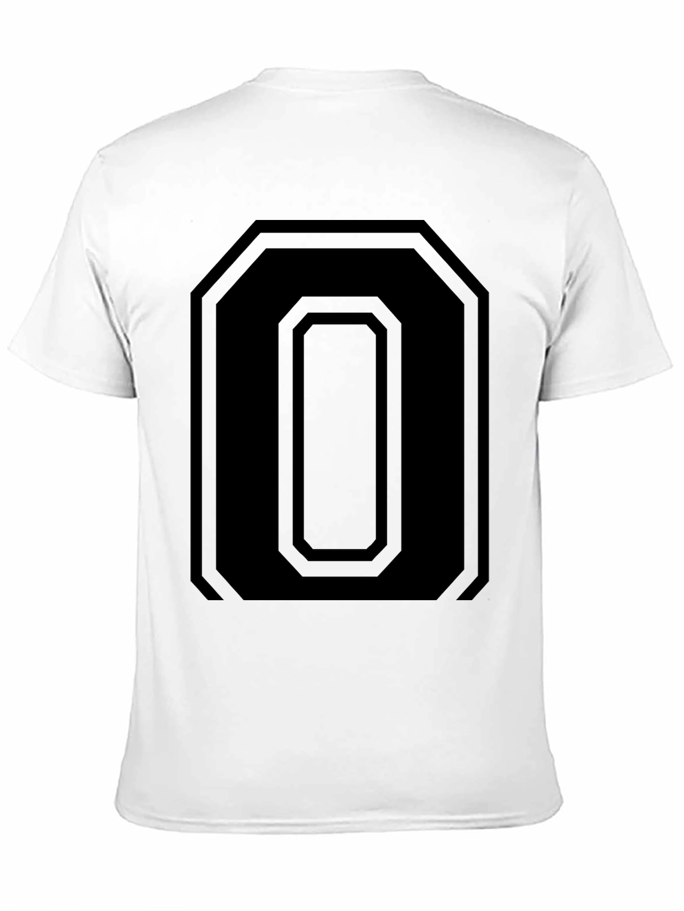 Geometric Number 0 Tee - Black Graphic T-Shirt