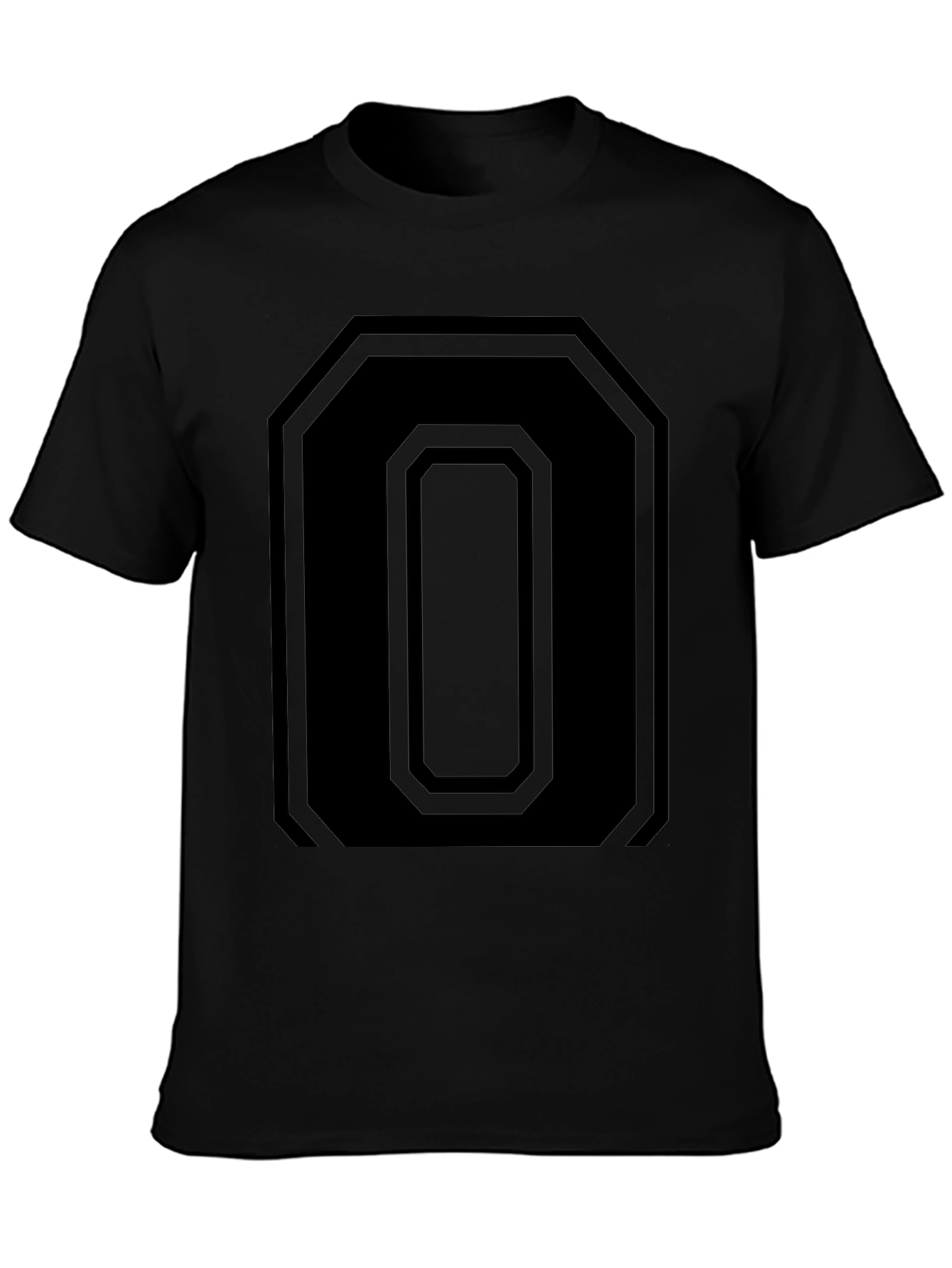 Geometric Number 0 Tee - Black Graphic T-Shirt
