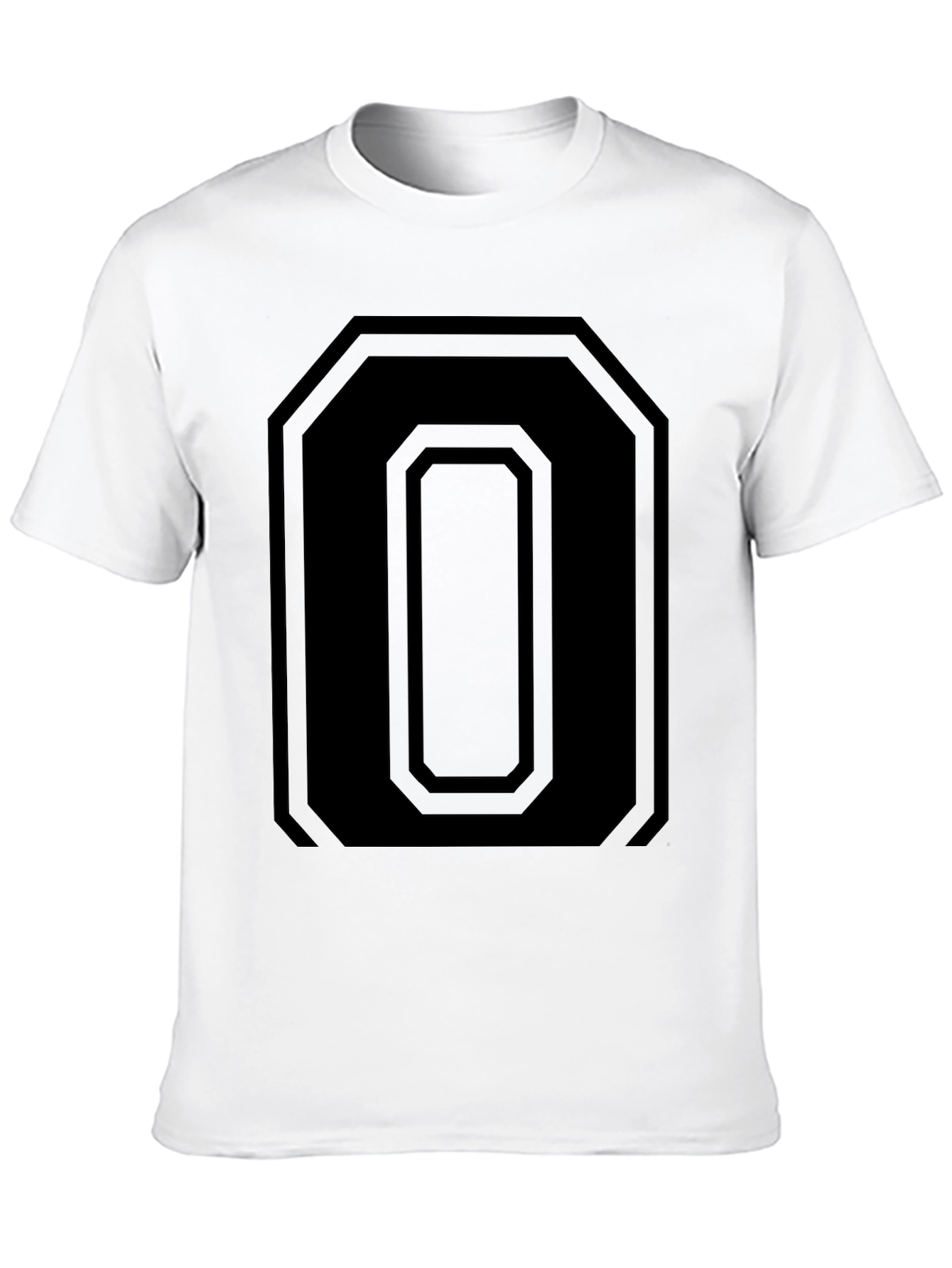 Geometric Number 0 Tee - Black Graphic T-Shirt