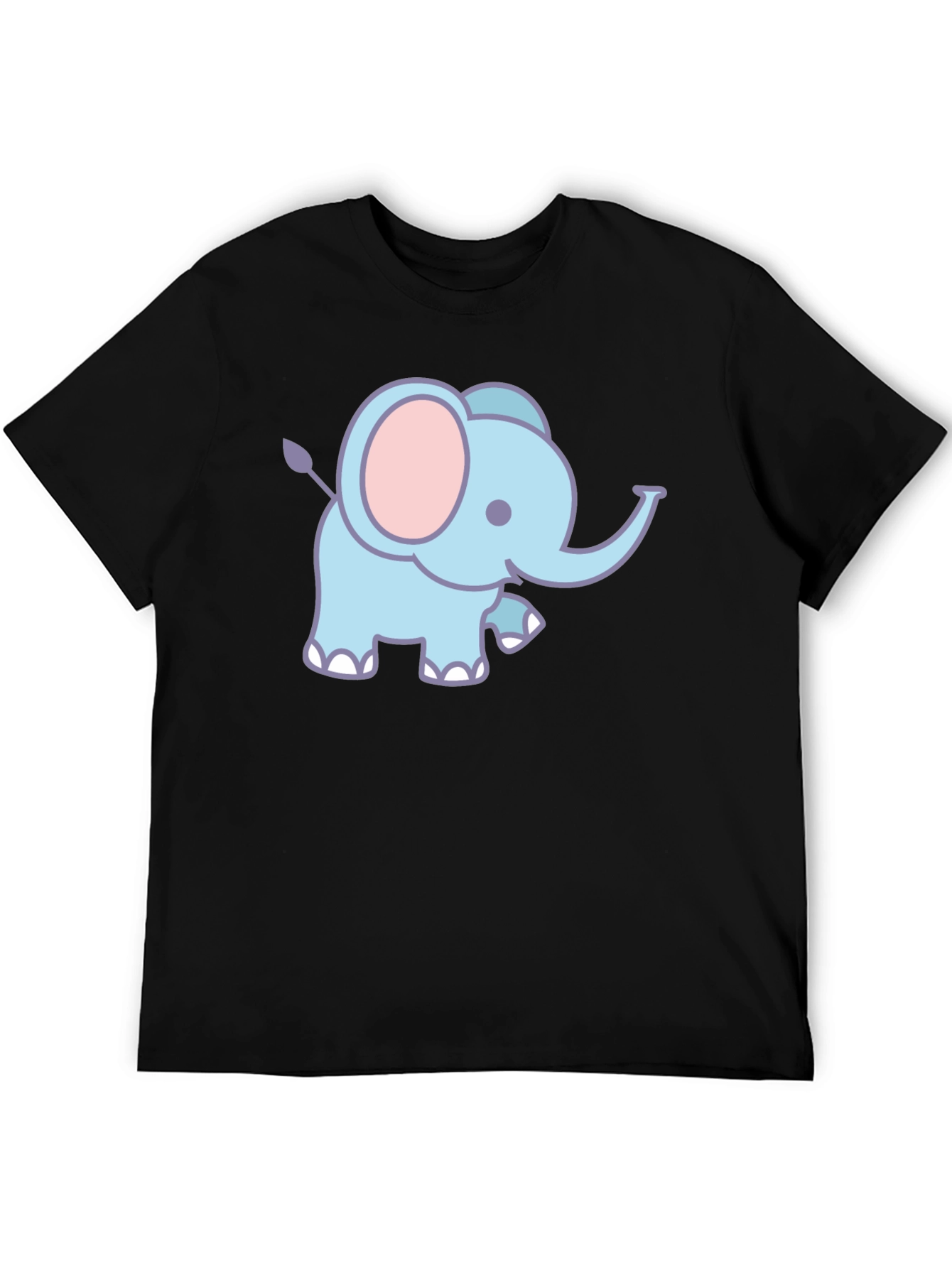 Cute Elephant Graphic T-Shirt - Black