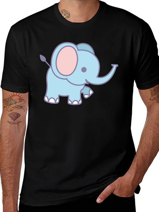 Cute Elephant Graphic T-Shirt - Black