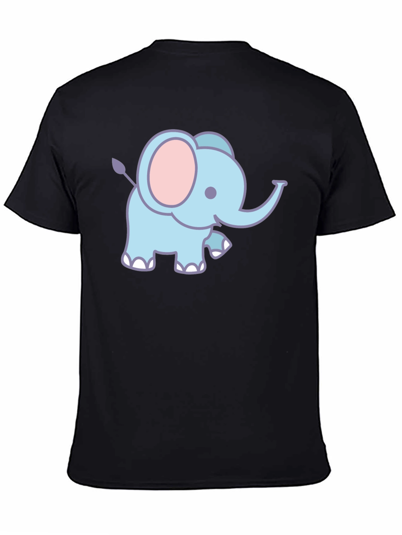 Cute Elephant Graphic T-Shirt - Black