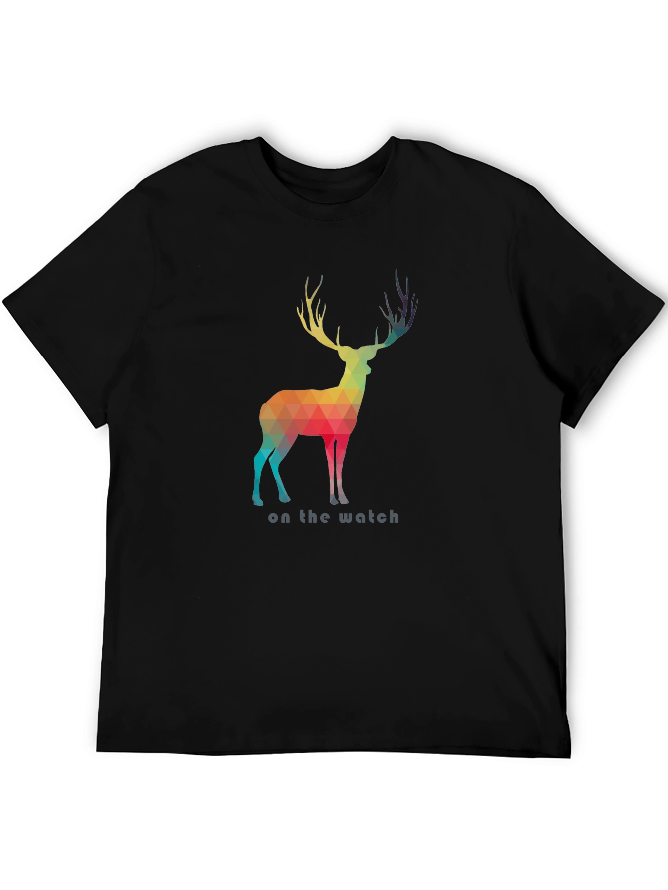 Geometric Deer Graphic T-Shirt - On the Watch