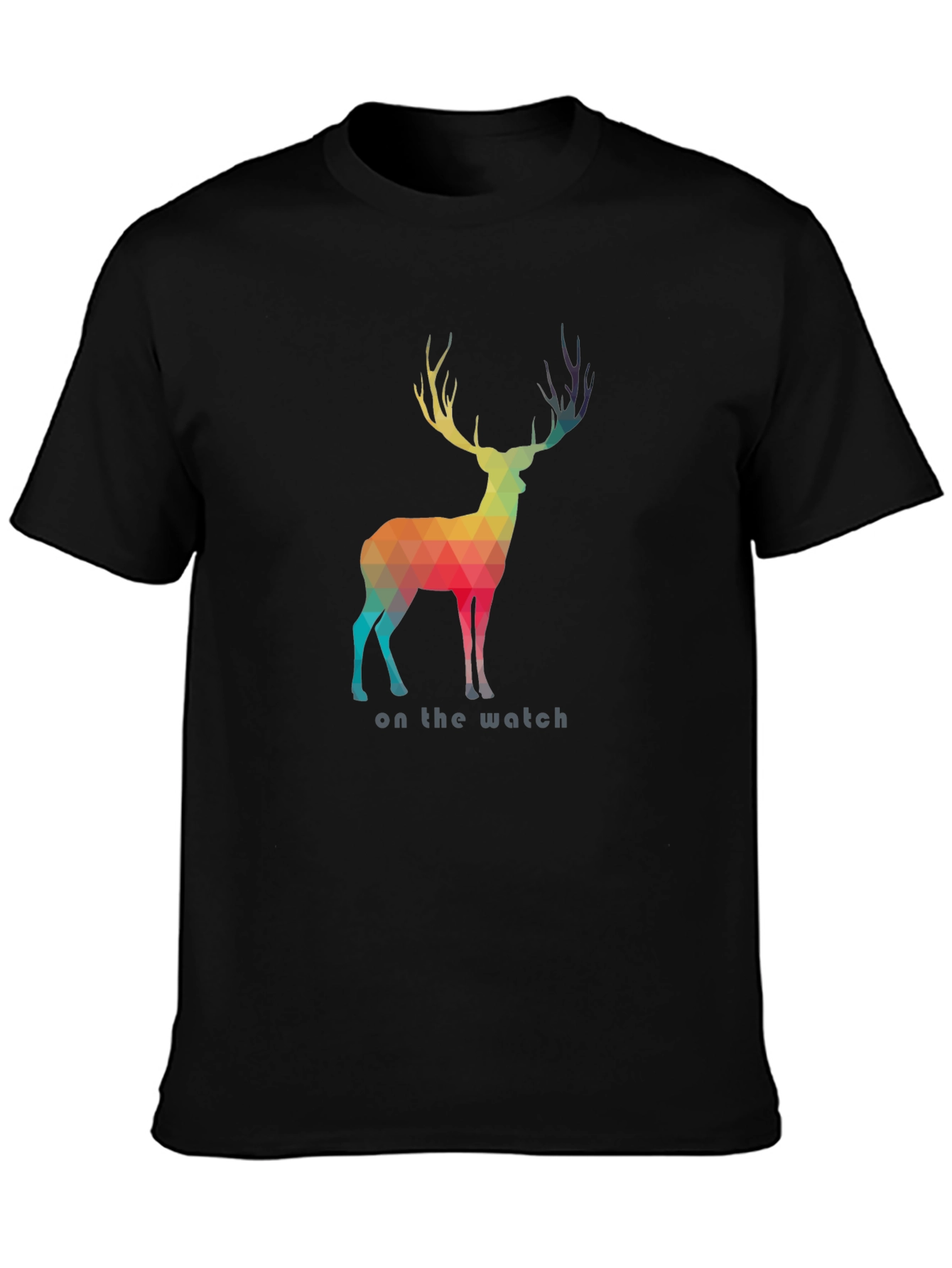 Geometric Deer Graphic T-Shirt - On the Watch