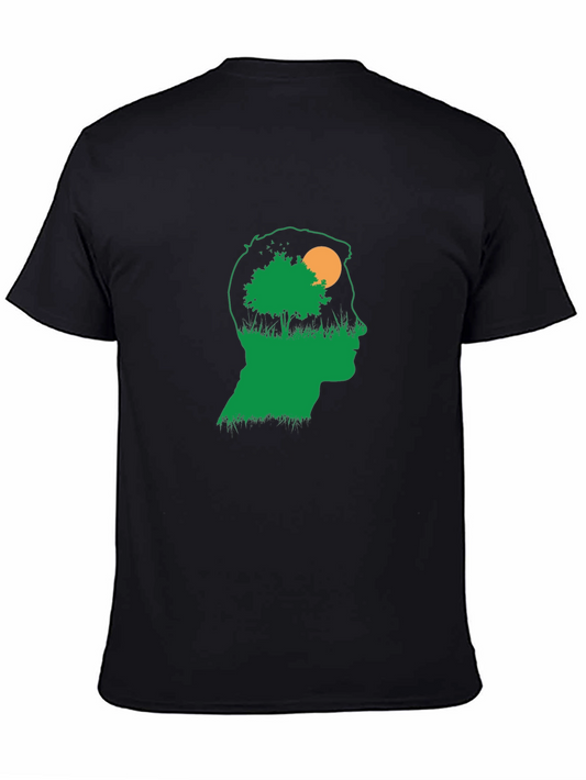 Nature Silhouette Graphic T-Shirt - Black