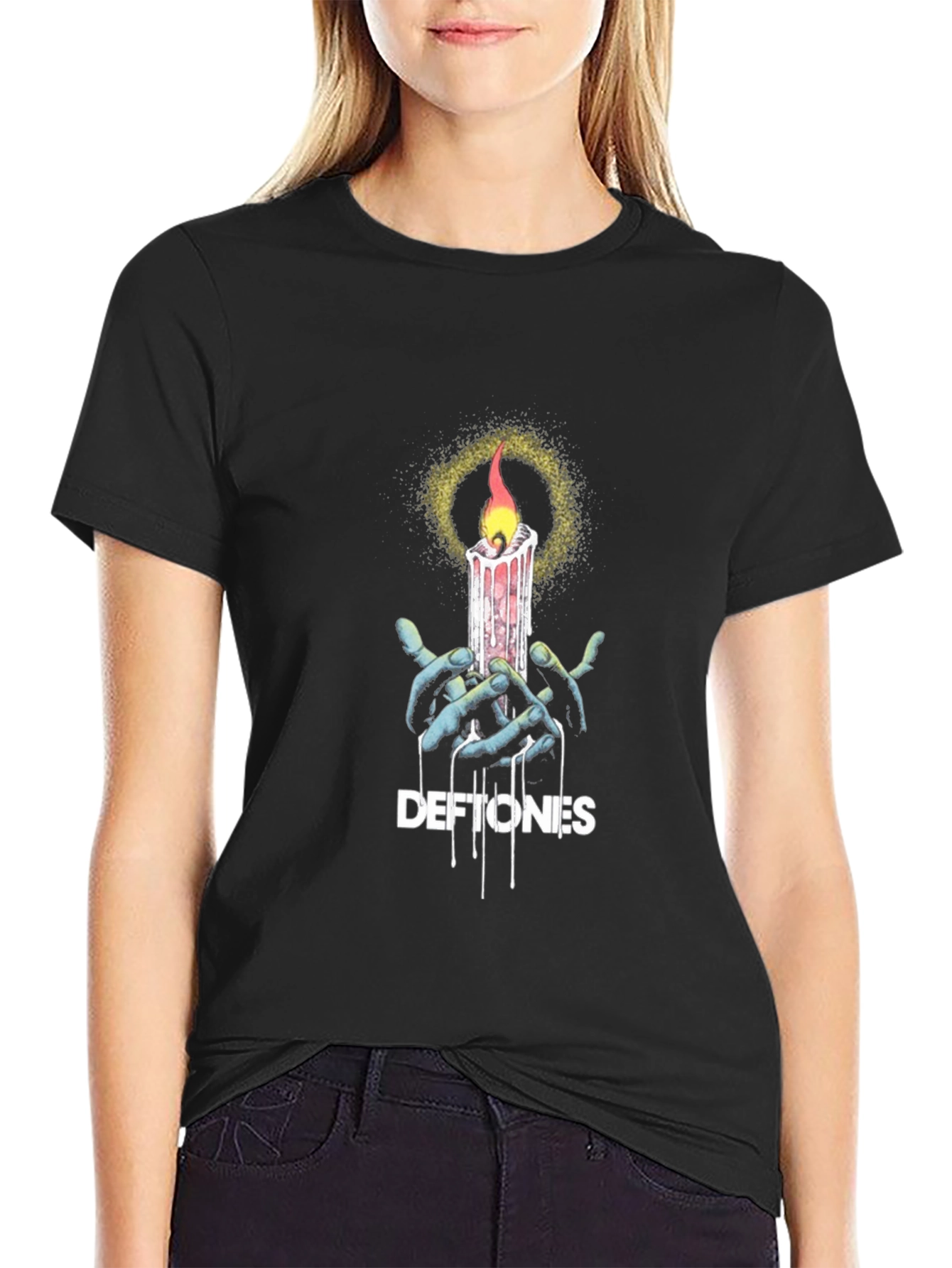 Deftones Candle Graphic Black T-Shirt