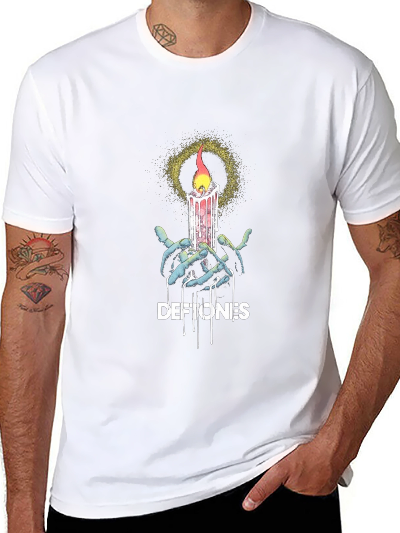Deftones Candle Graphic Black T-Shirt