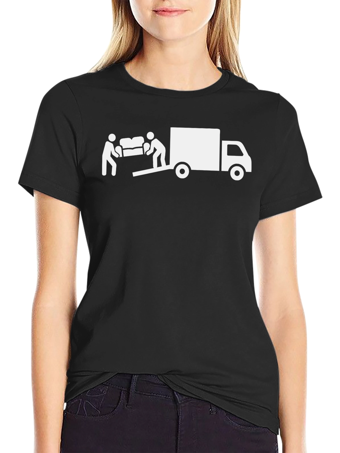 Moving Day Graphic Tee - Black Cotton T-Shirt