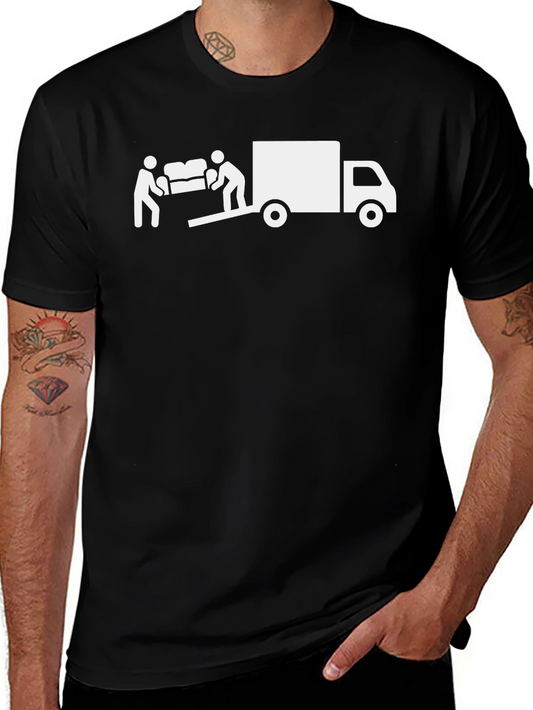 Moving Day Graphic Tee - Black Cotton T-Shirt