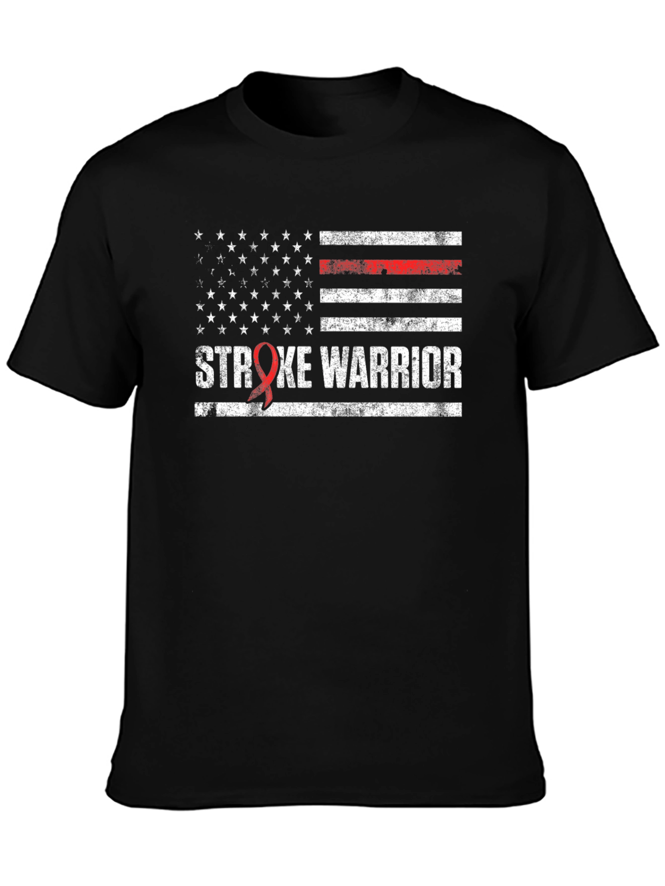 Stroke Warrior T-Shirt American Flag Awareness Support