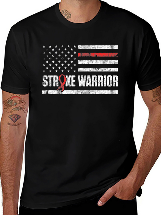 Stroke Warrior T-Shirt American Flag Awareness Support