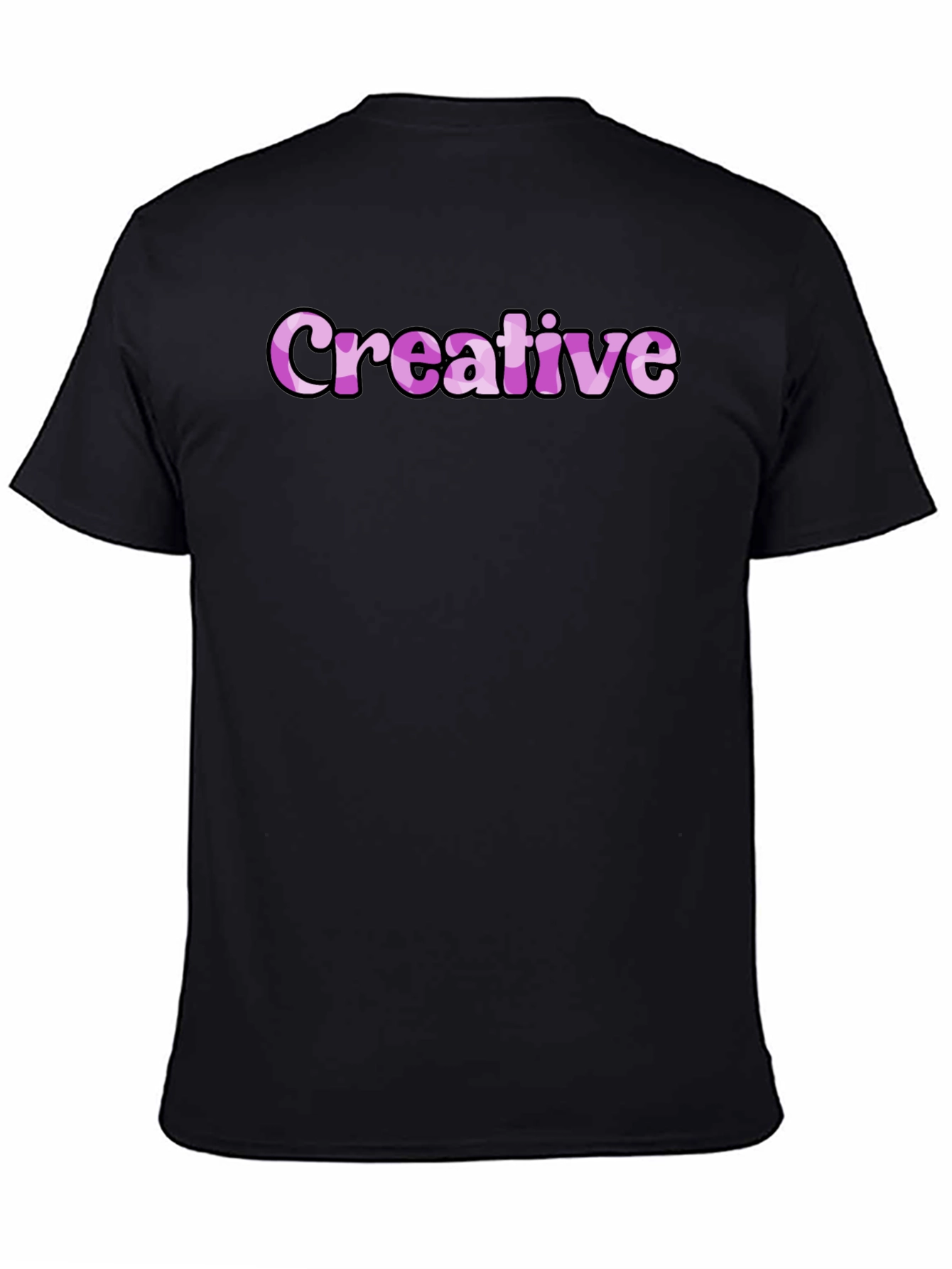 Creative Graphic Tee - Black Cotton Casual Shirt