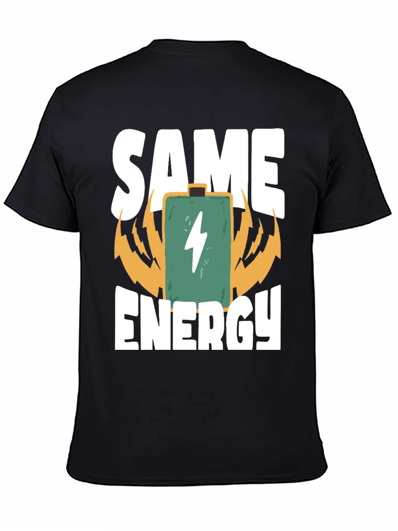 Same Energy Black Cotton Graphic Tee