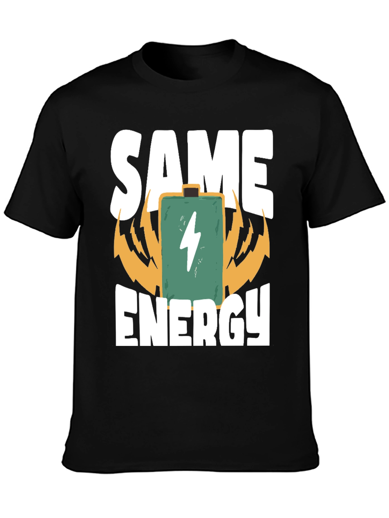 Same Energy Black Cotton Graphic Tee