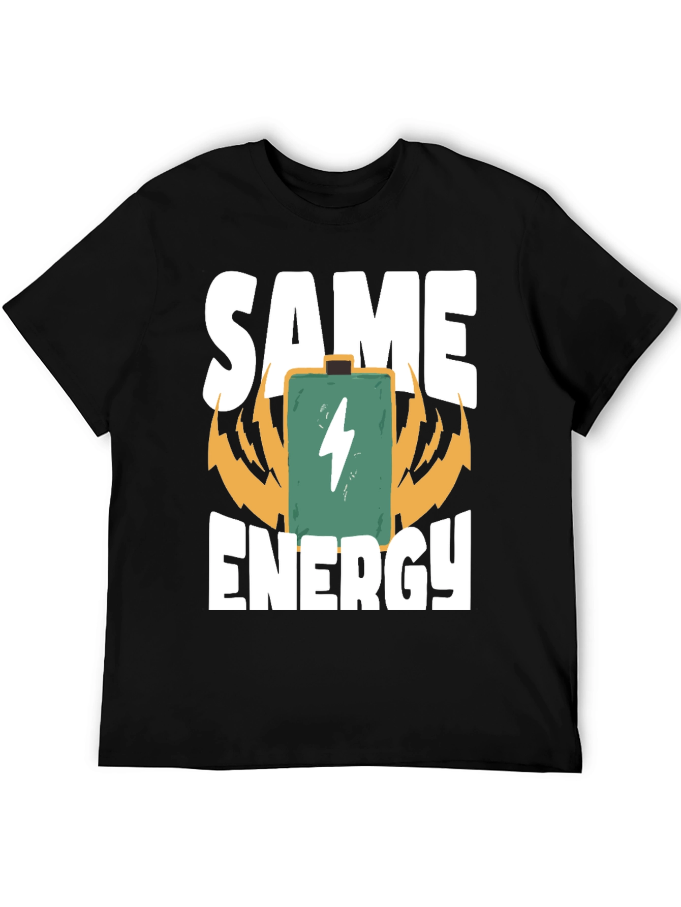 Same Energy Black Cotton Graphic Tee