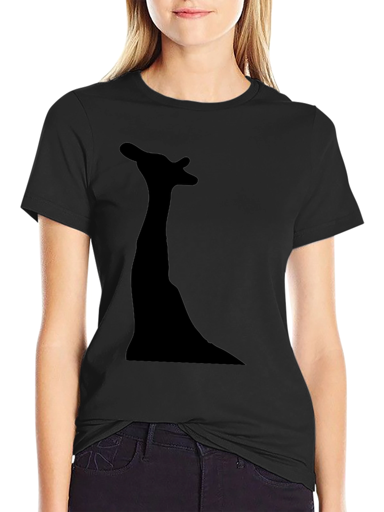 Giraffe Silhouette Graphic Tee - Modern Black T-Shirt