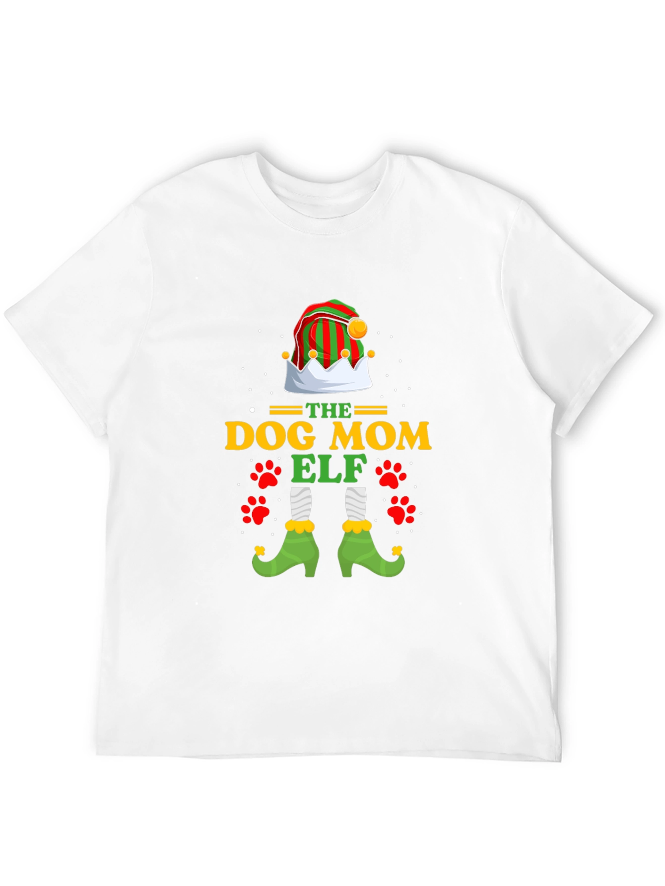 Dog Mom Elf Christmas Graphic T-Shirt