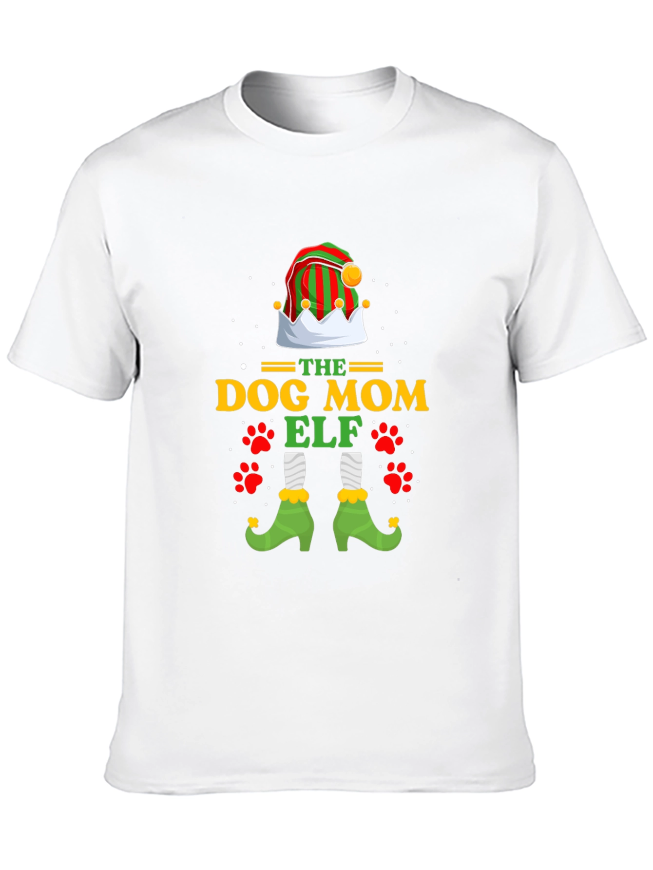 Dog Mom Elf Christmas Graphic T-Shirt